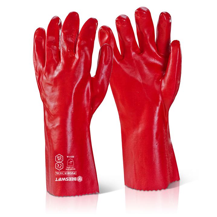 PVC GAUNTLET RED 14