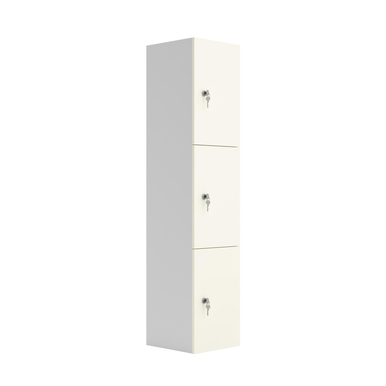 Wooden Locker 3 Doors White TCCP3WHT