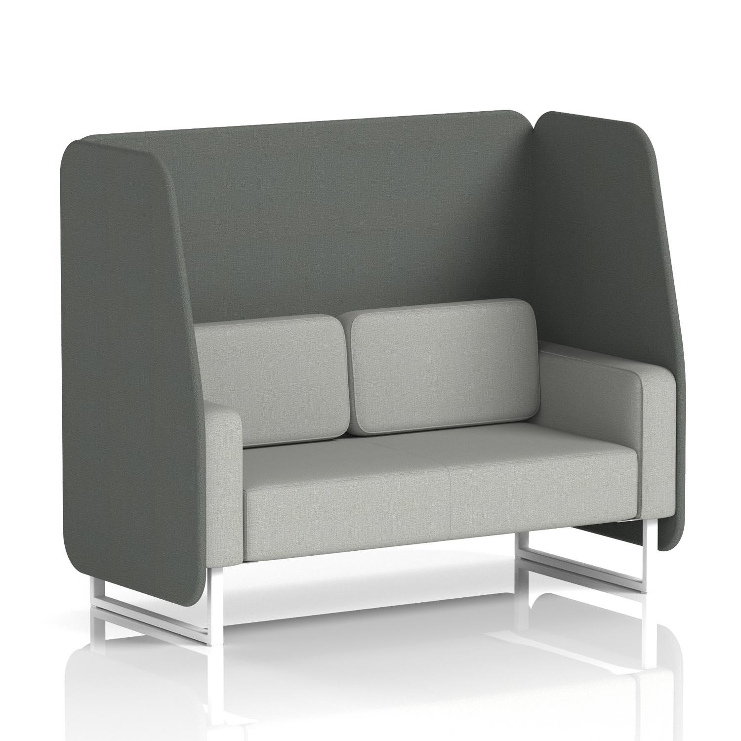 Brixworth 2 Seater Open Booth With White Legs In Sumi Fabric - Kobe ...